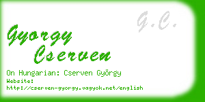 gyorgy cserven business card