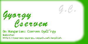 gyorgy cserven business card